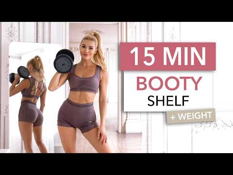 15 MIN BOOTY SHELF – LIFT YOUR GLUTES, Gym Style I Weight & Booty Band