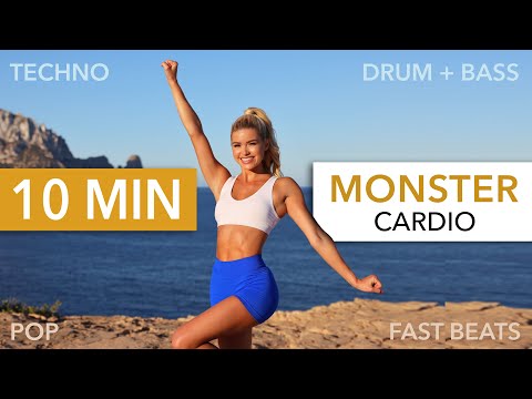 10 MIN MONSTER CARDIO – SMILE GUARANTEE I + Standing Abs I Fast Beats, Drum & Bass, Techno, Pop