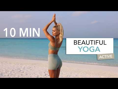 10 MIN BEAUTIFUL YOGA – Active & Flowy – full body strength & deep stretching I Pamela Reif
