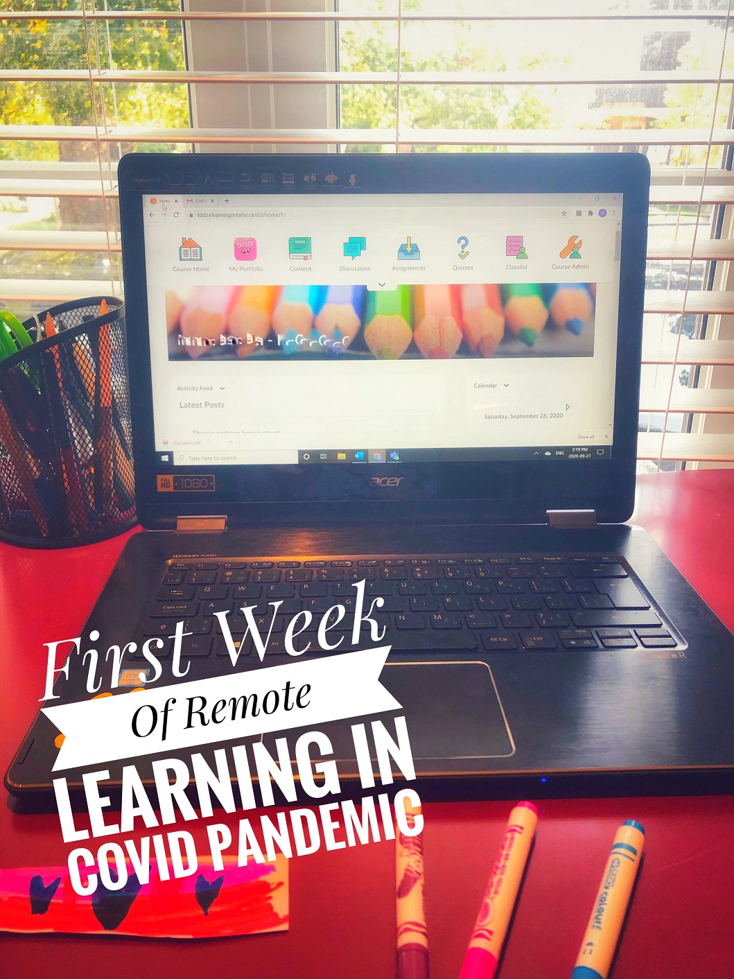 First Week of Remote Learning in COVID-19 pandemic – Grade 1