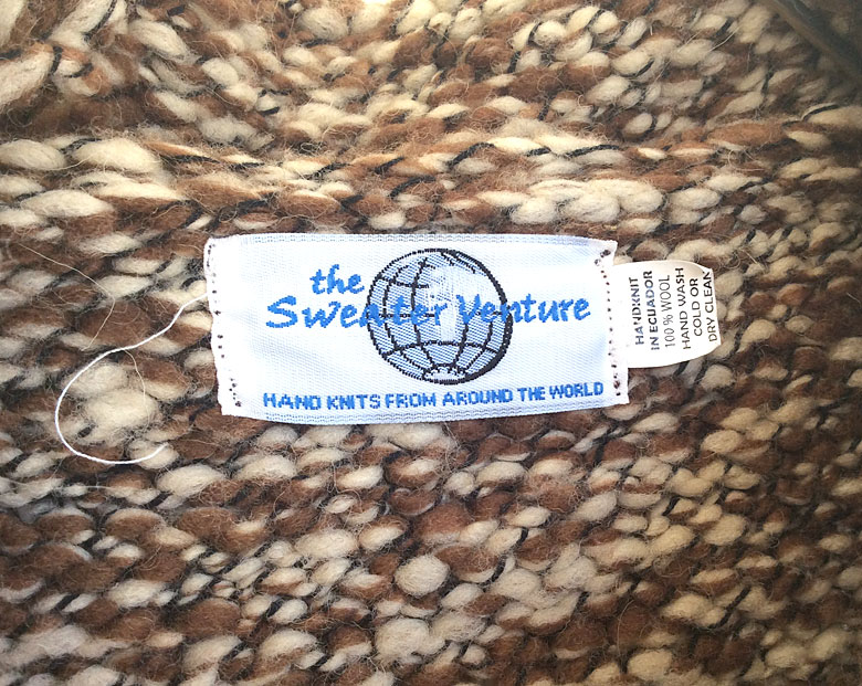 エクアドル古着 1990's Ecuadorian Hand Knit Parka Light Brown