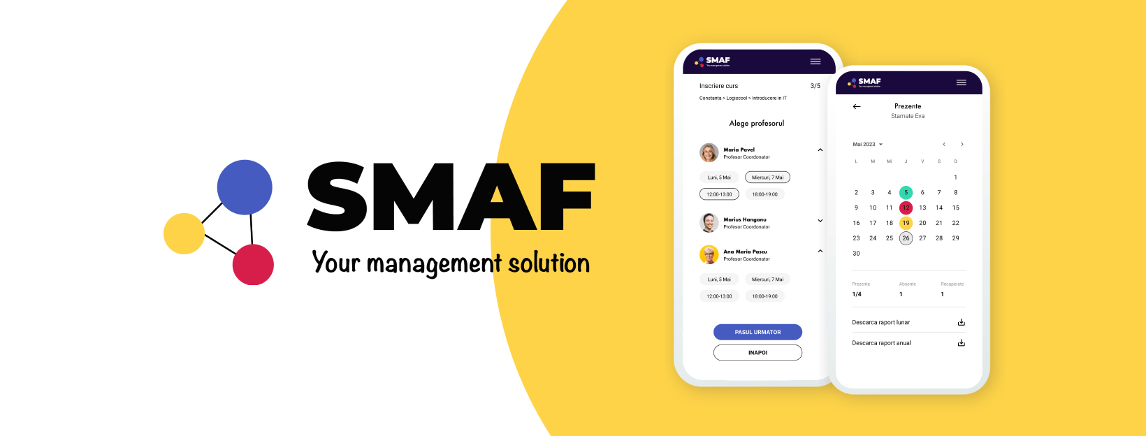 SMAF.ro platform – scheduling, billing, contracts, and class management system