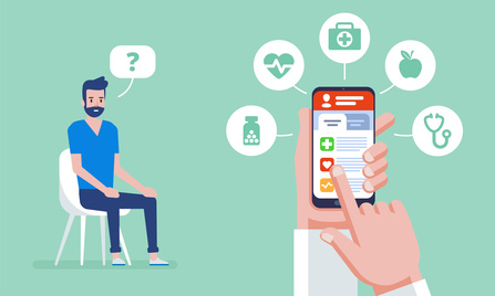 Online medicine. Doctor online concept with icons set. Doctor's appointment. The concept of online pharmacy. Vector flat  illustration.