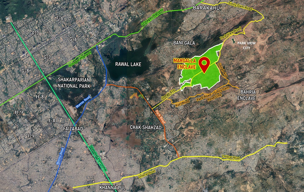 DHA Margalla Enclave Islamabad Complete Project Details Booking DHA Margalla Enclave Location Map 