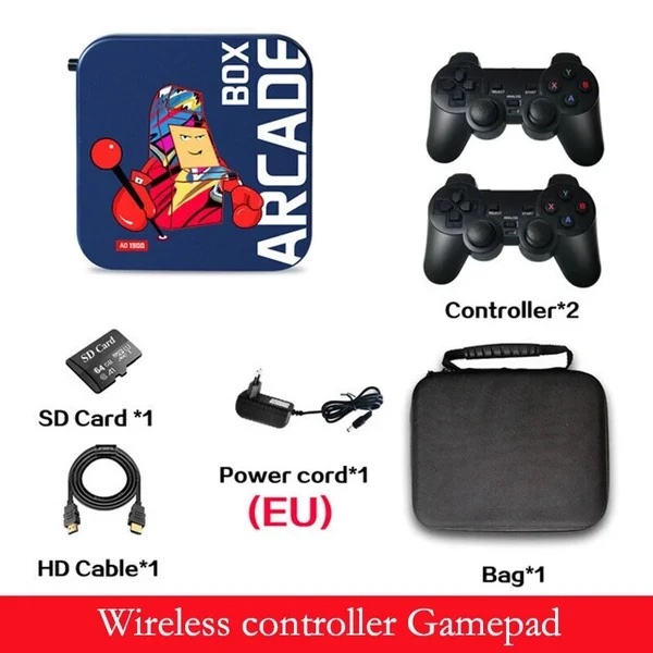 Consola Retro Arcade Box EmuELEC+ 2 mandos inalámbricos