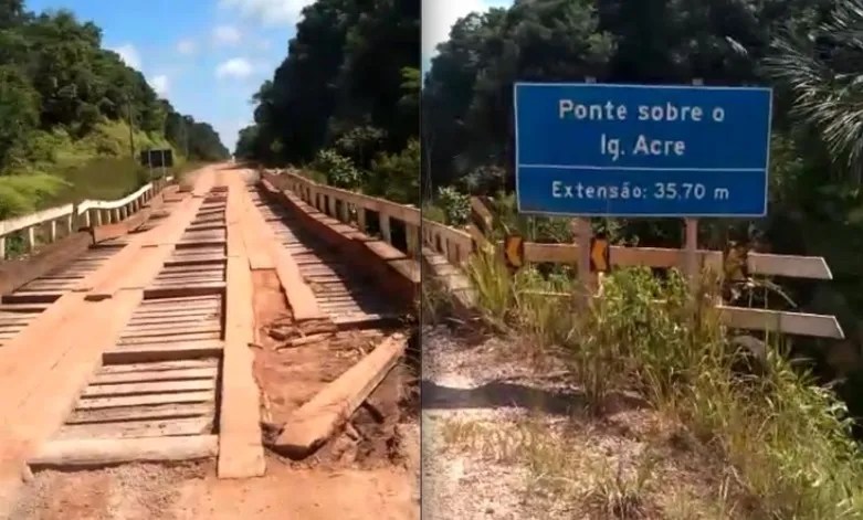 Em Lábrea ponte é interditada com risco de desabamento na BR-319