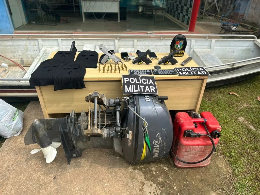 ‘Piratas do rio’ são presos com armas de fogo e objetos roubados no interior do Amazonas