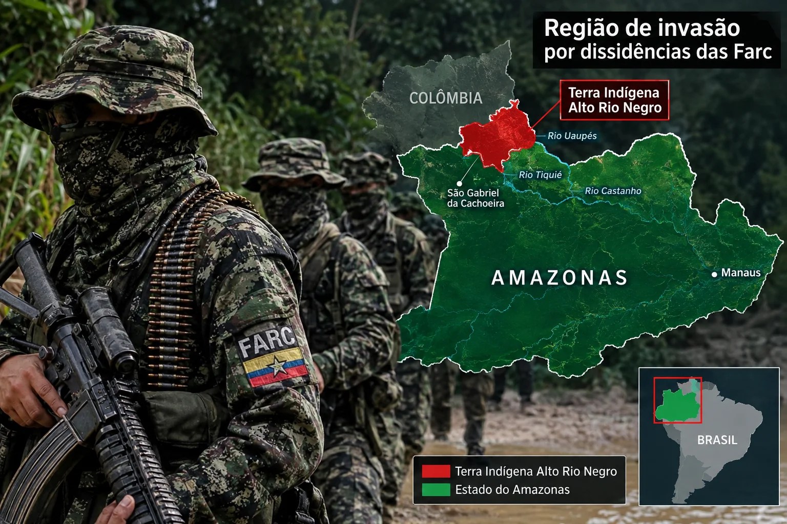 Guerrilheiros das Farc avançam no Brasil e ameaçam indígenas no Amazonas