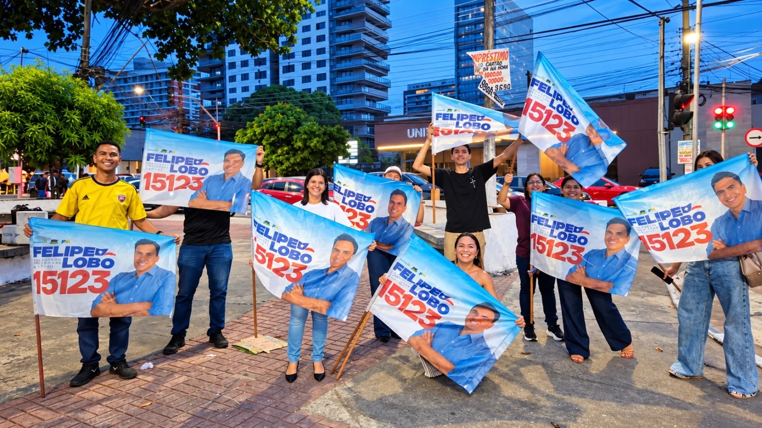 Nas ruas de Manaus: equipe de Felipe Lobo reforça campanha em Adrianópolis