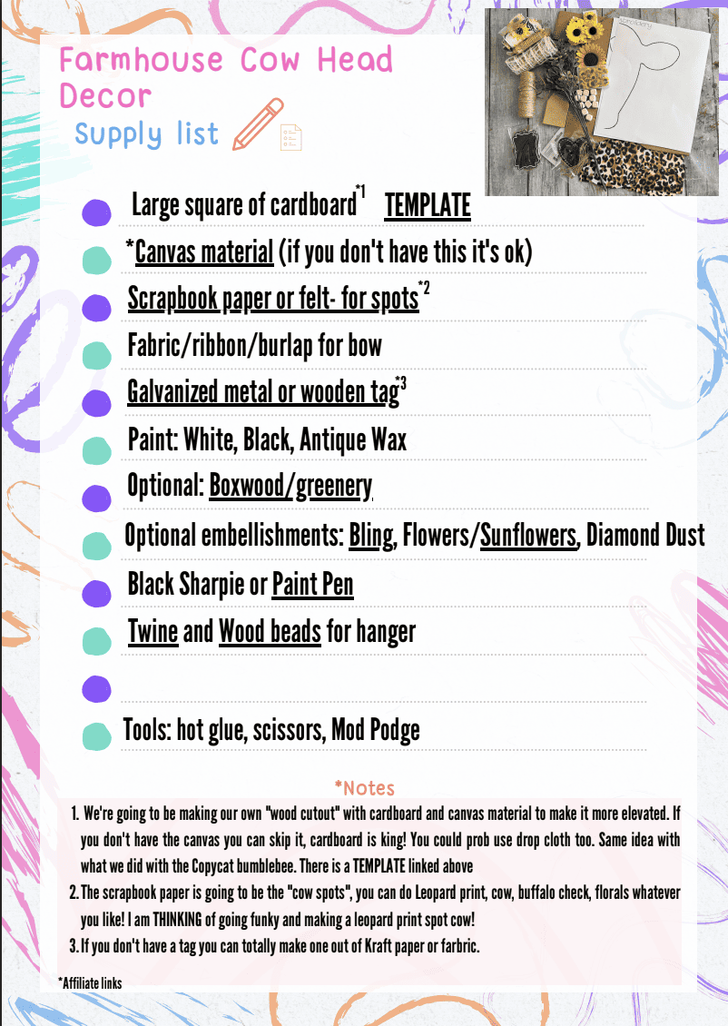 Farmhouse cow head decor