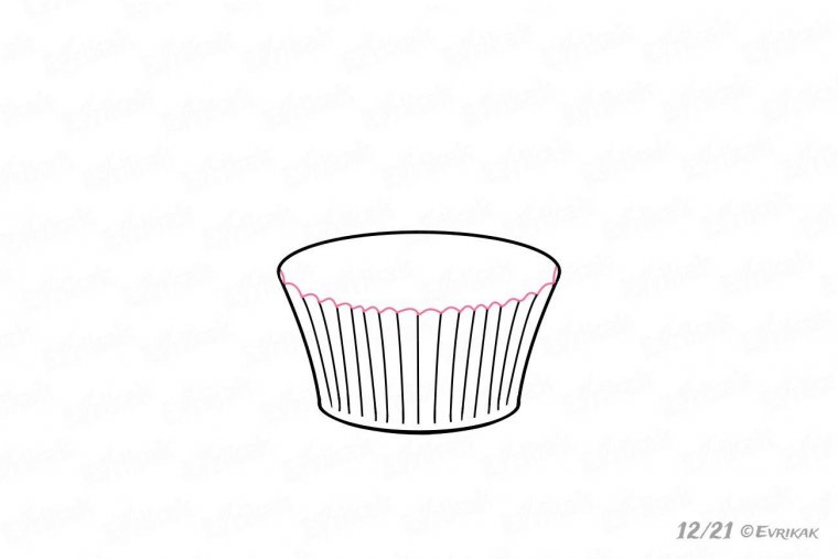 как нарисовать пирожное поэтапно