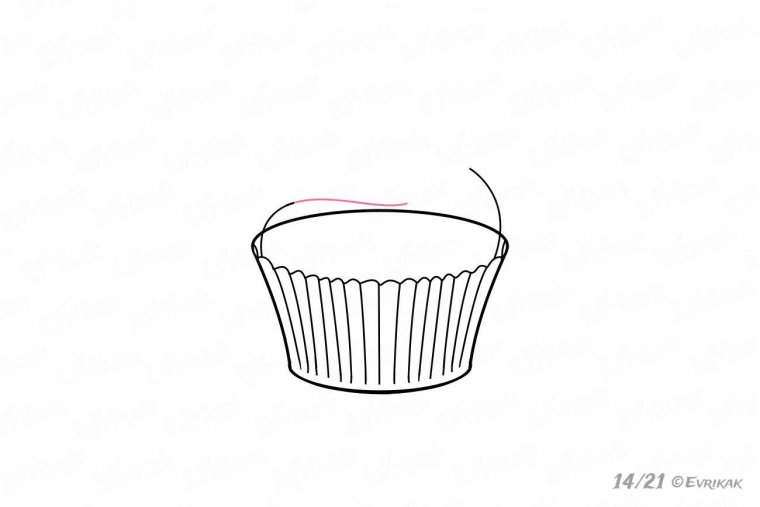 как нарисовать пирожное поэтапно