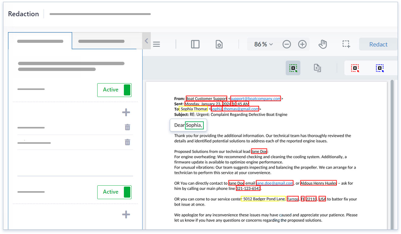 Customizable Redaction Options - Mandatly Inc.