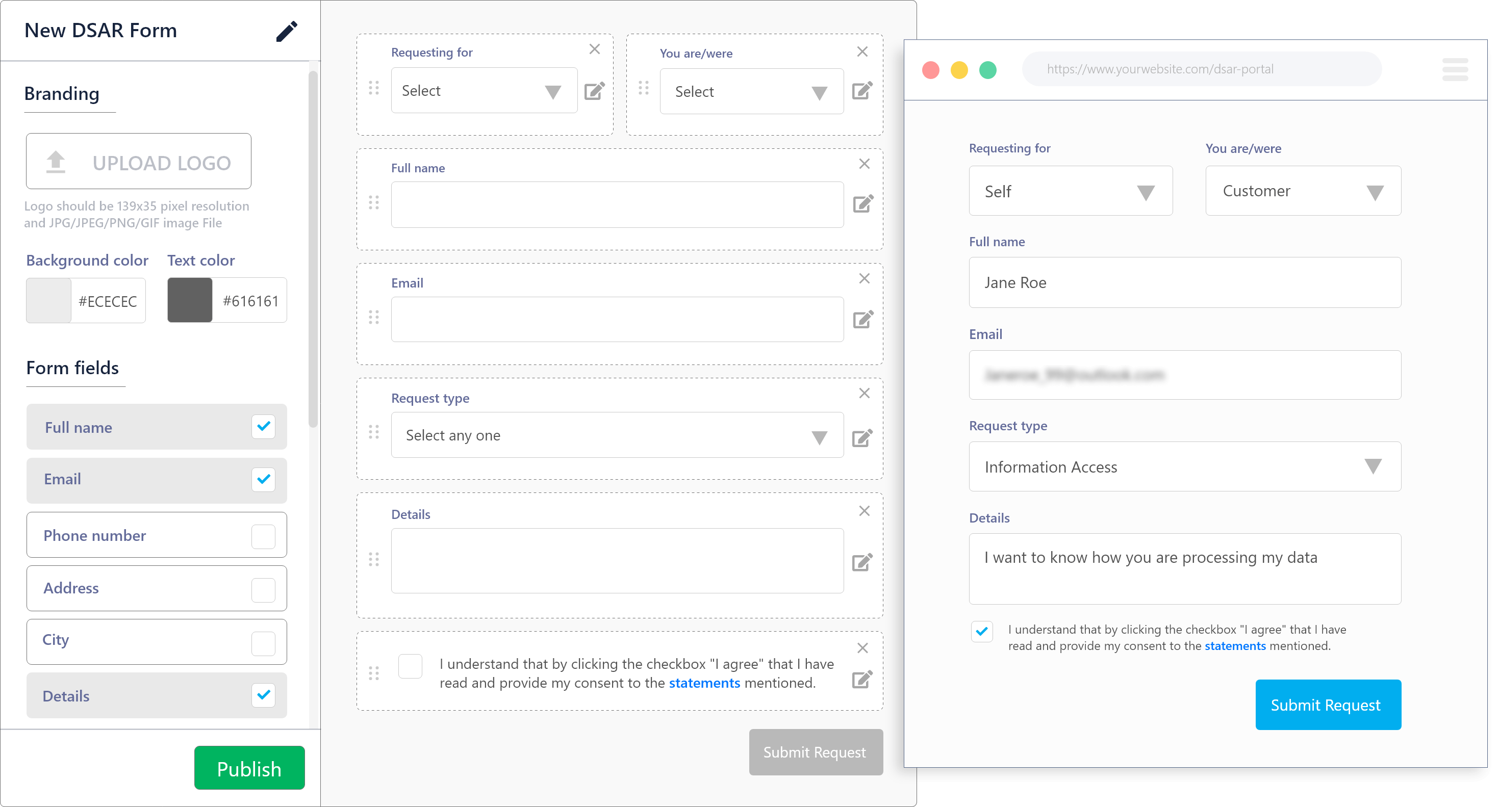 DSAR Form Configuration - DSAR Manager - Mandatly Inc.