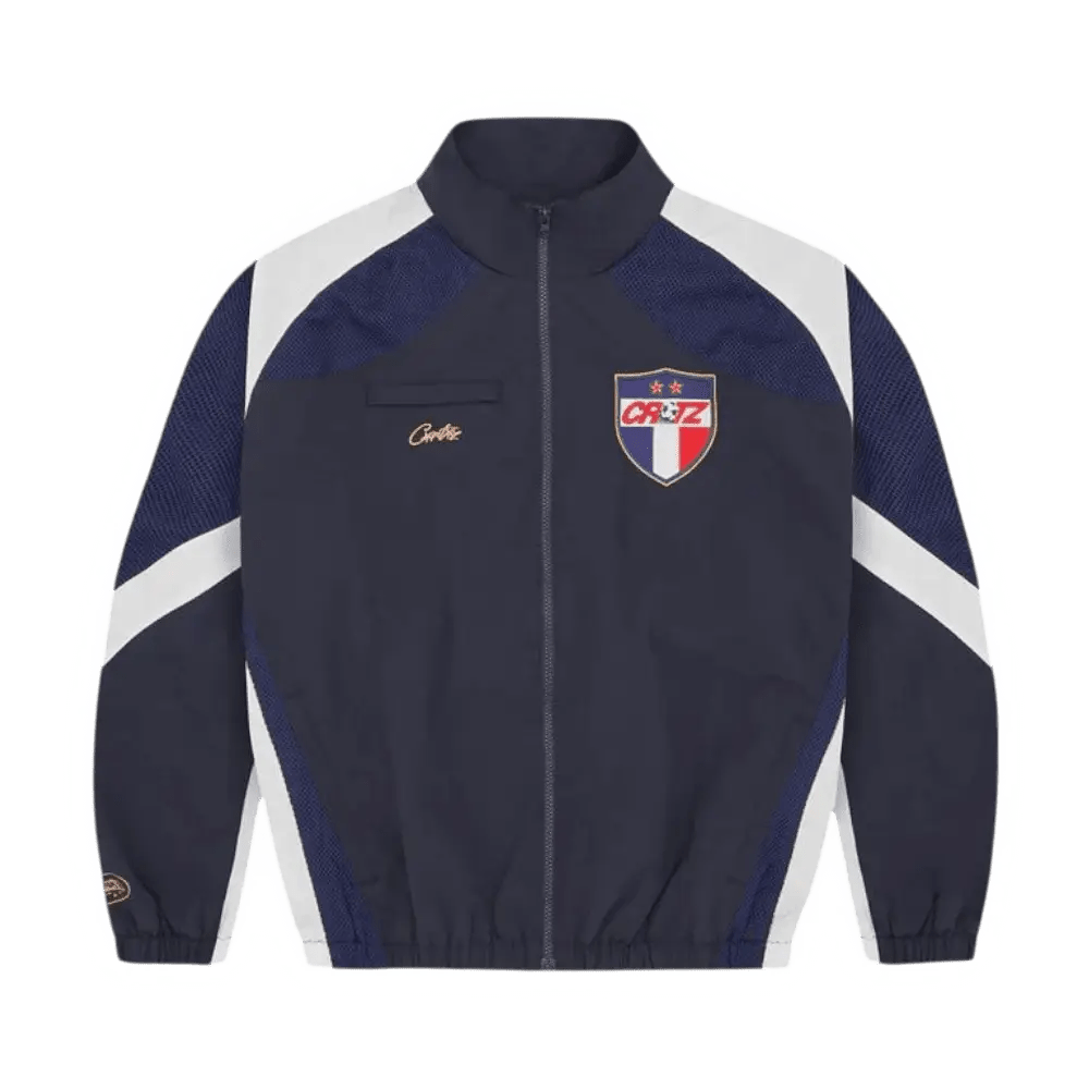 Corteiz Olympic Shuku Francais Jacket Navy White
