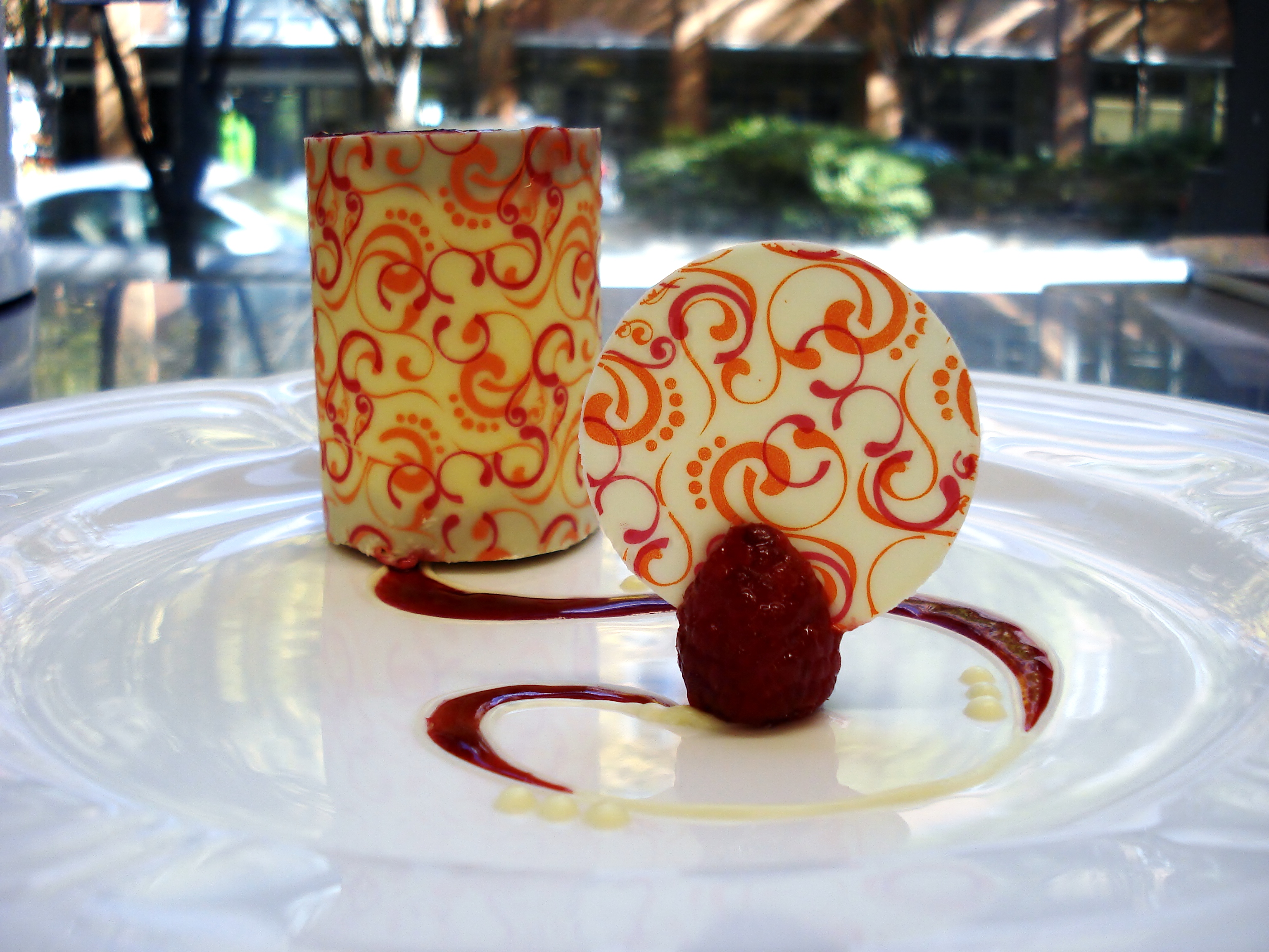 White Peach Raspberry Mini Entremet