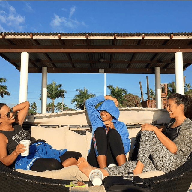 The Malolo coaching team working hard! - Vila, Pou and I (Pic thanks to Calina Panuve)