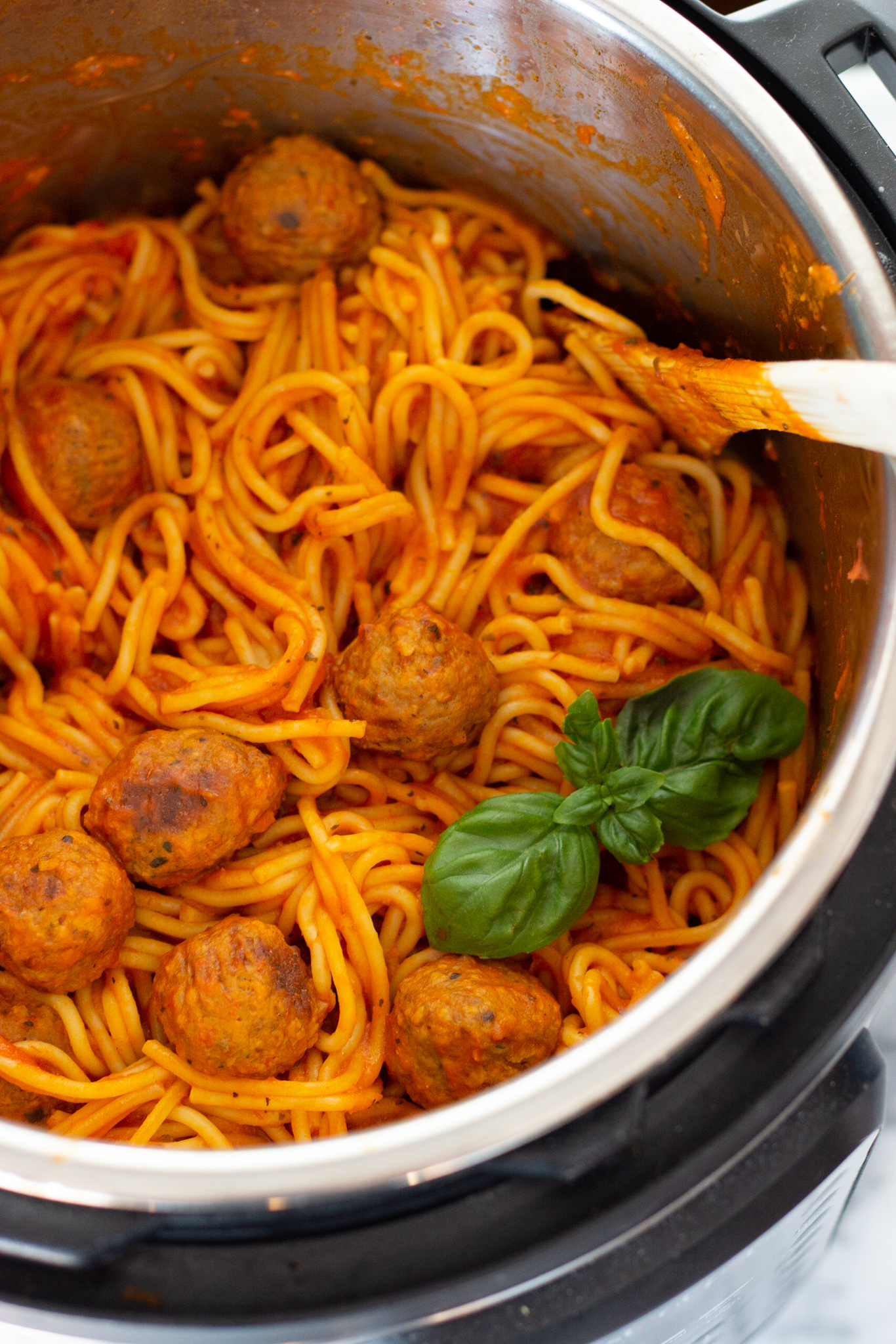 Instant Pot Spaghetti + Meatballs • Mandy Jackson