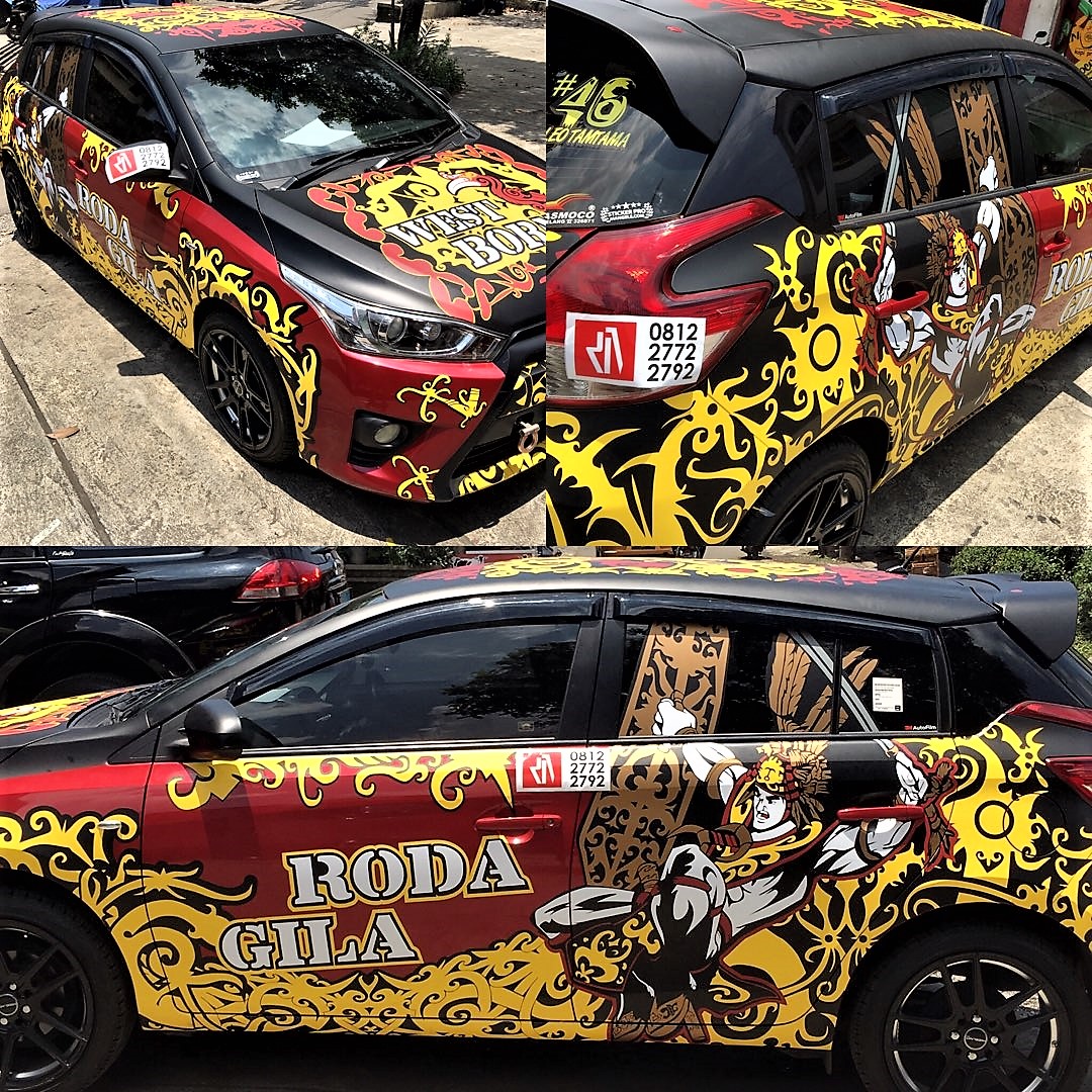 cutting stiker mobil yaris tibal dayak | 081227722792