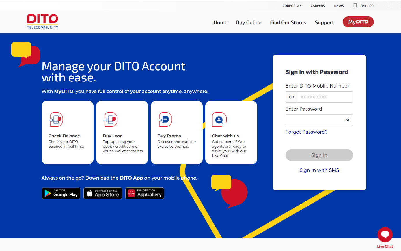MyDITO Account At DITO Telecommunity Official Website
