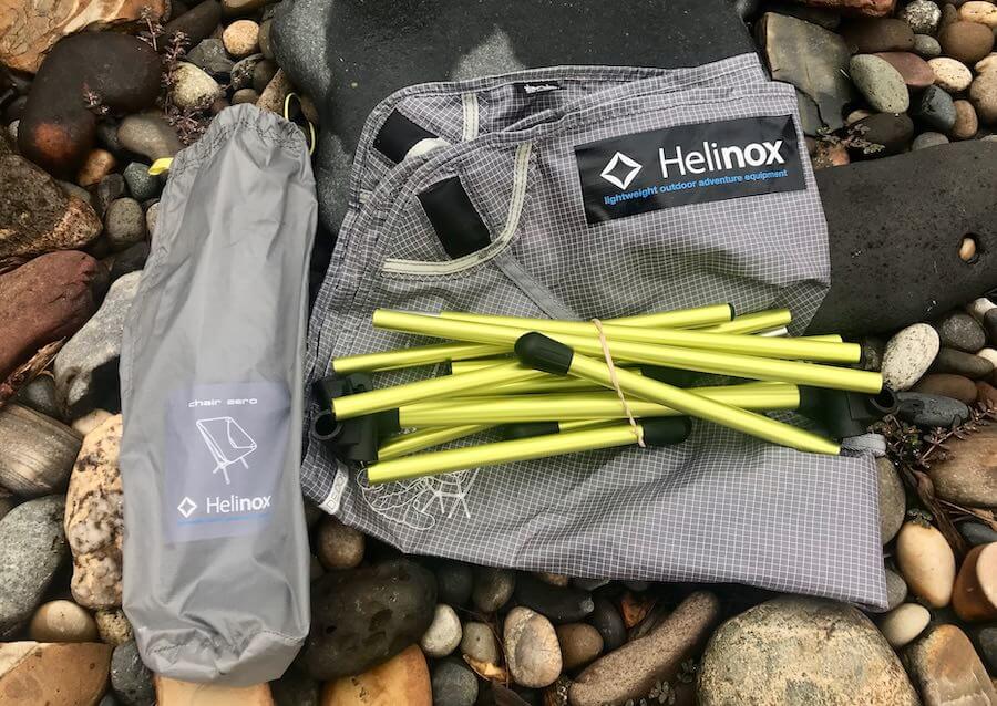 This photo shows the Helinox Chair Zero before setup.