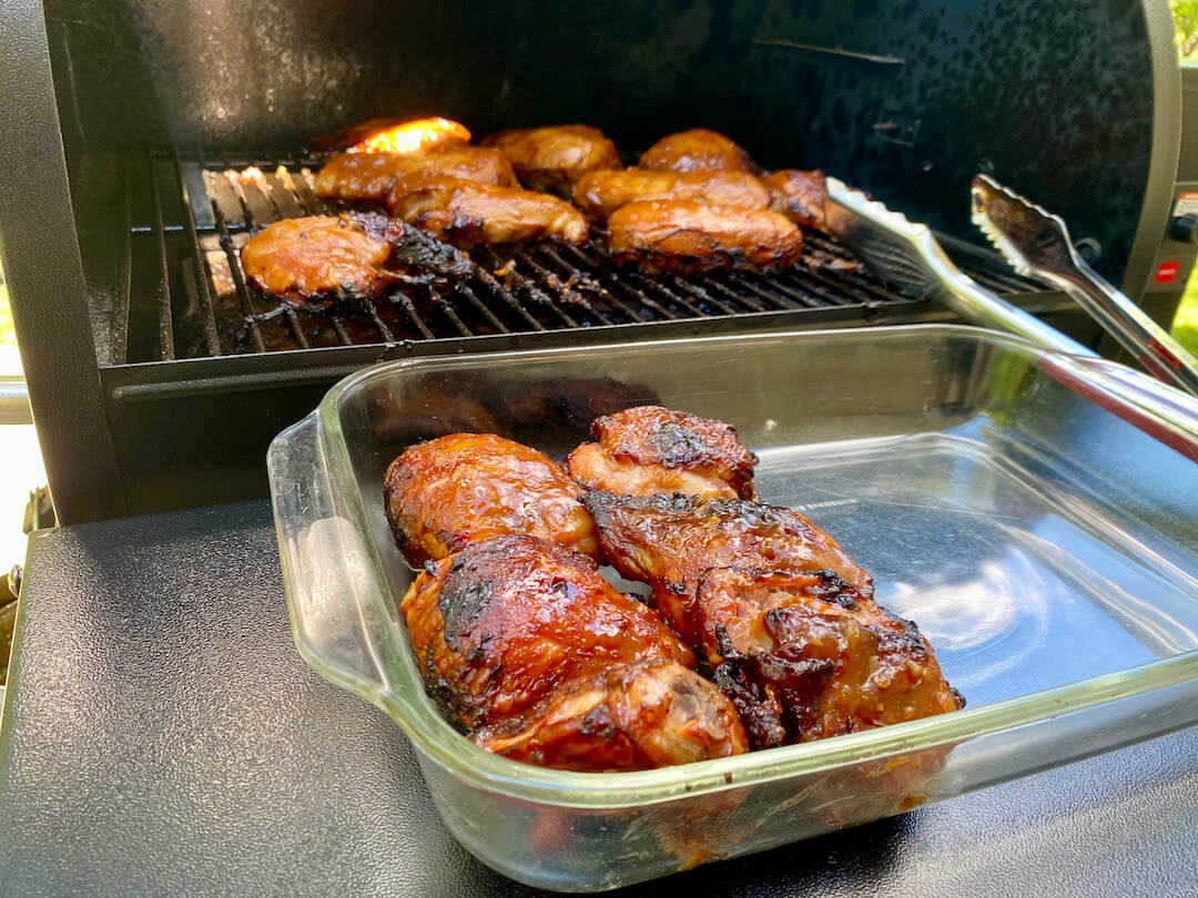 Smoked chicken thighs.