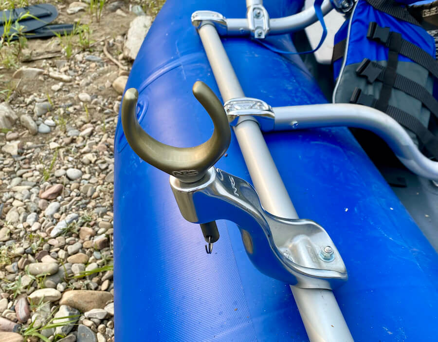 This photo shows the oarlock on an NRS raft frame.