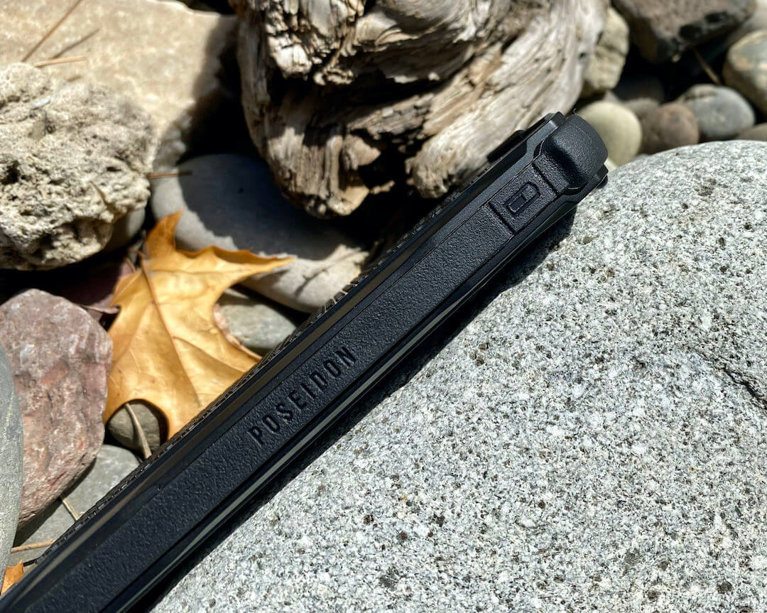 This photo shows a side view of the Dark Energy Poseidon Pro Charger.