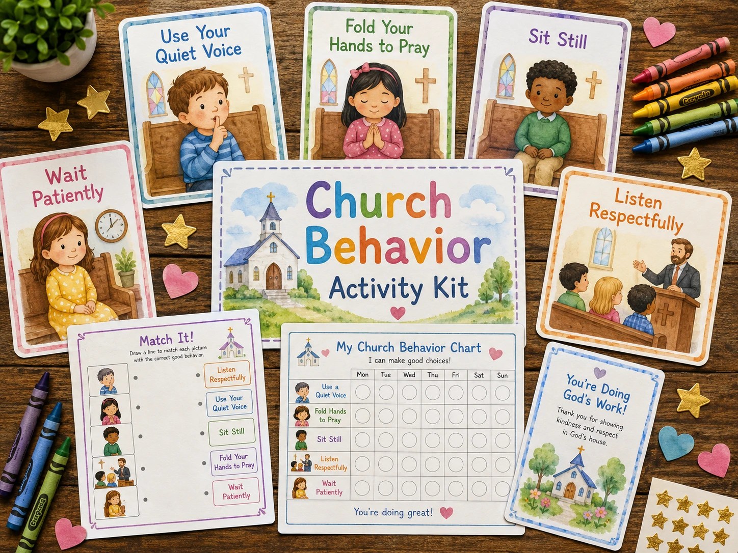 Church Behavior toolkit activity kit cards and printables