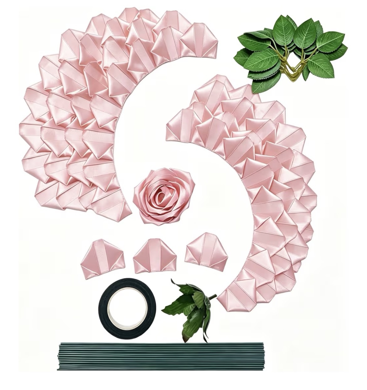 Ribbon Roses Kit-Pastel Pink