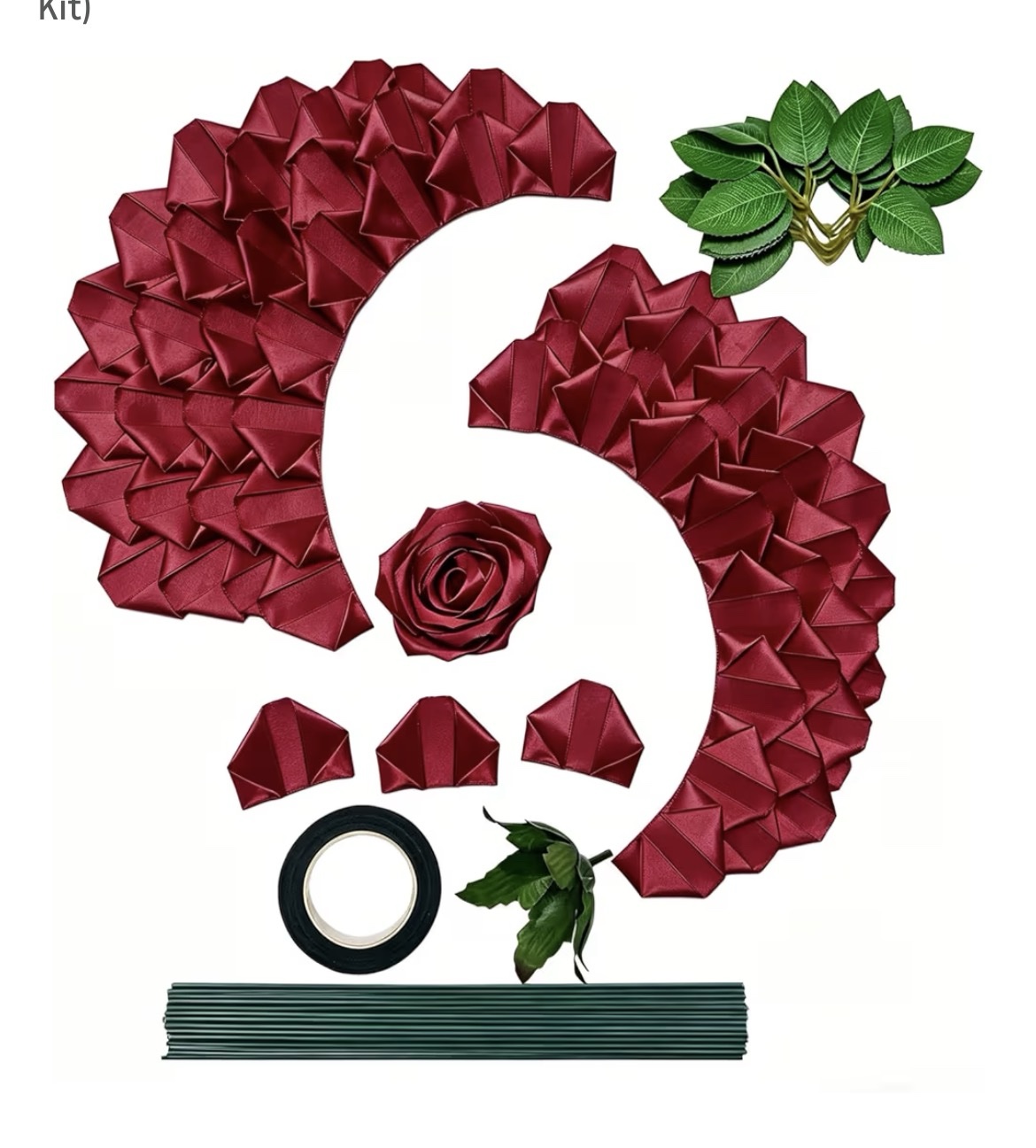 Ribbon Roses Kit-Burgandy