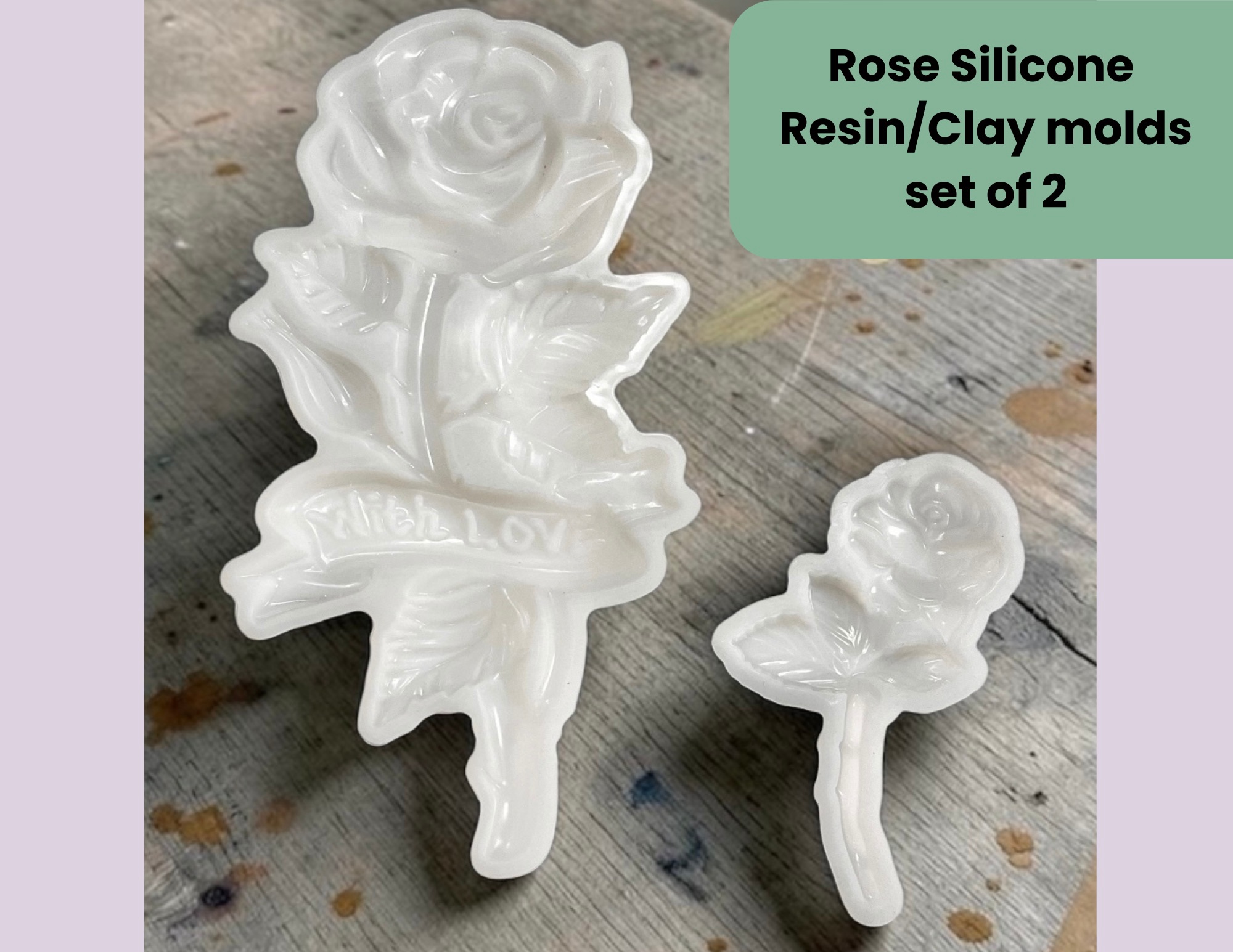Rose Silicone Mold set of 2