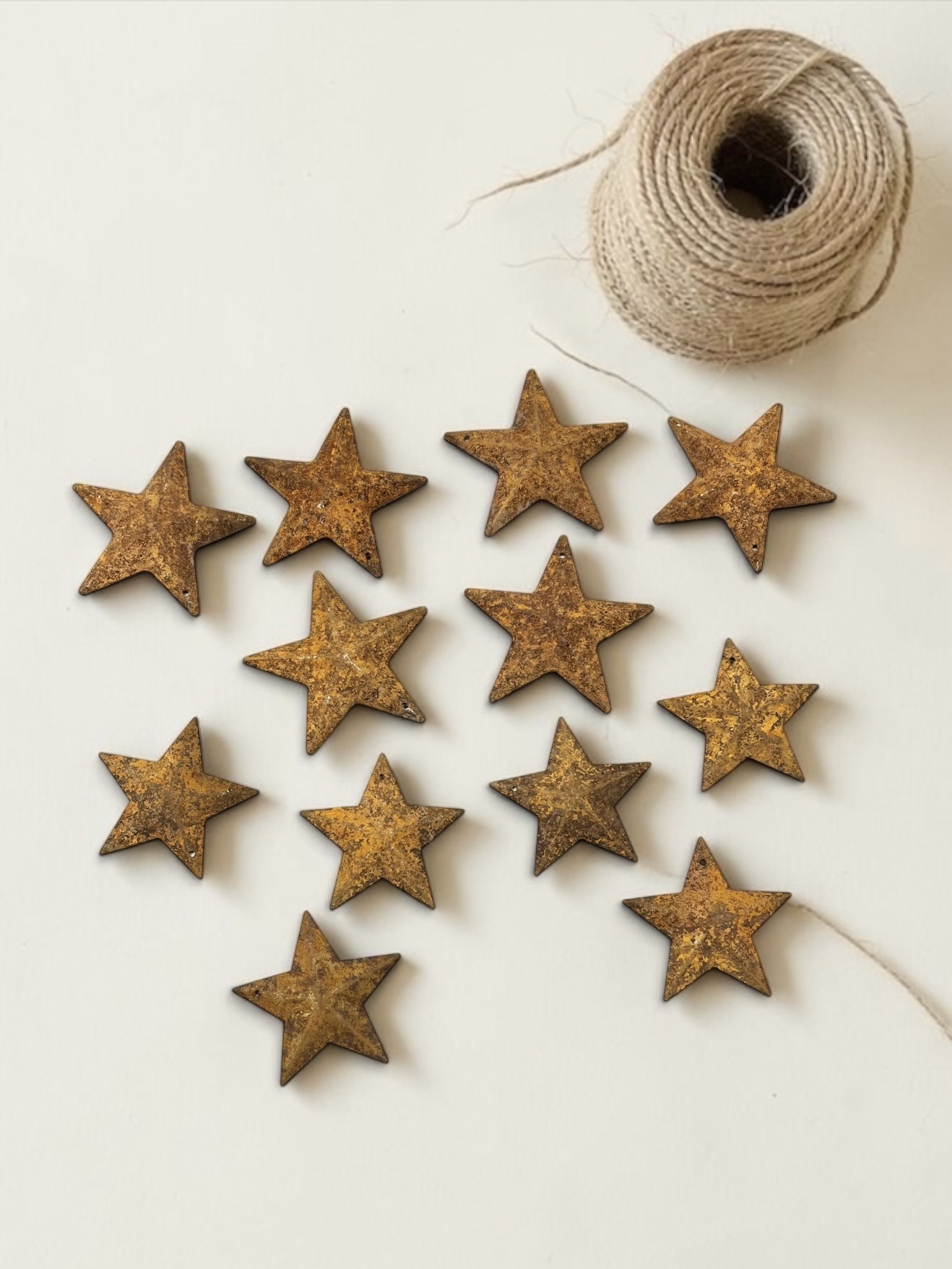 Rusty Metal Star Embellishment Bundle of 12