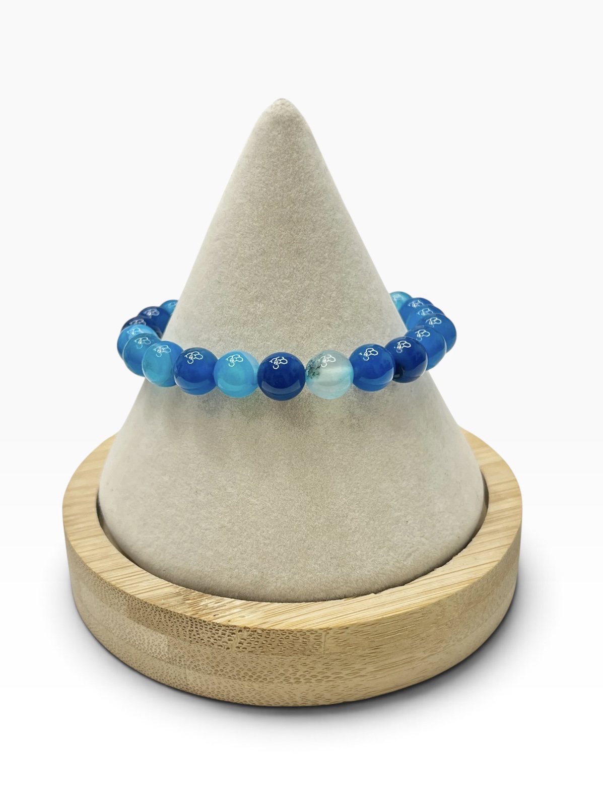 Blue Agate Natural Stone Beaded Bracelet