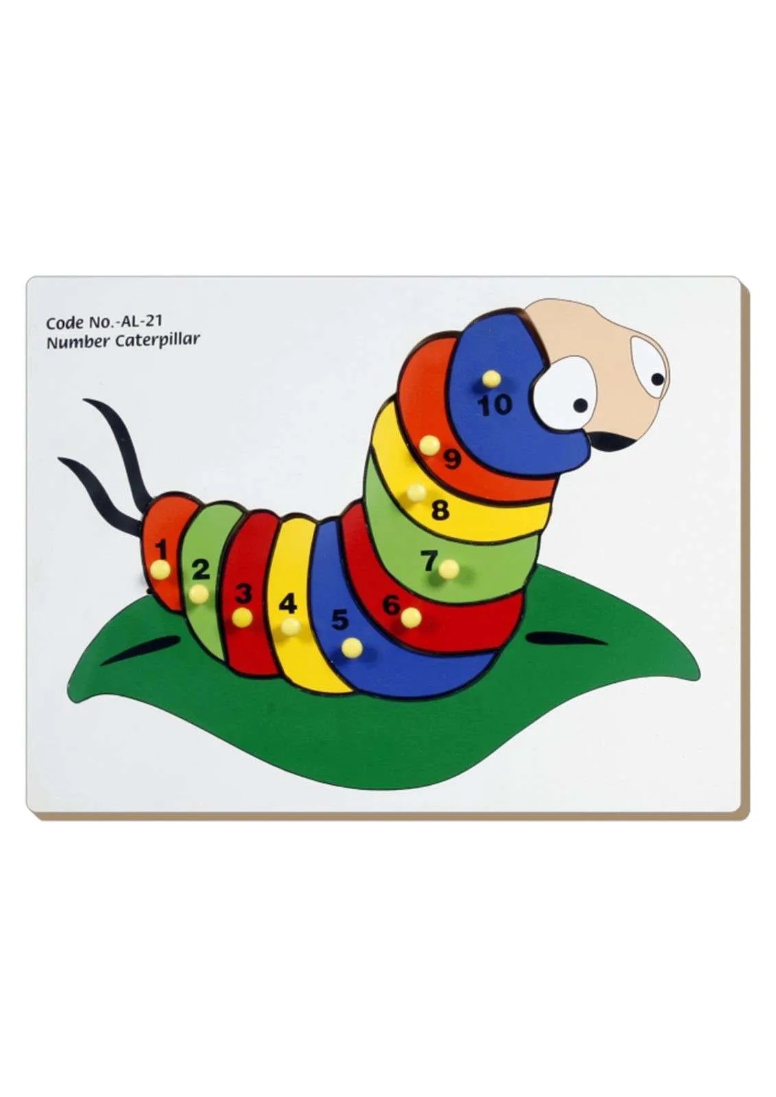 Number Caterpillar Tray With Knob 1