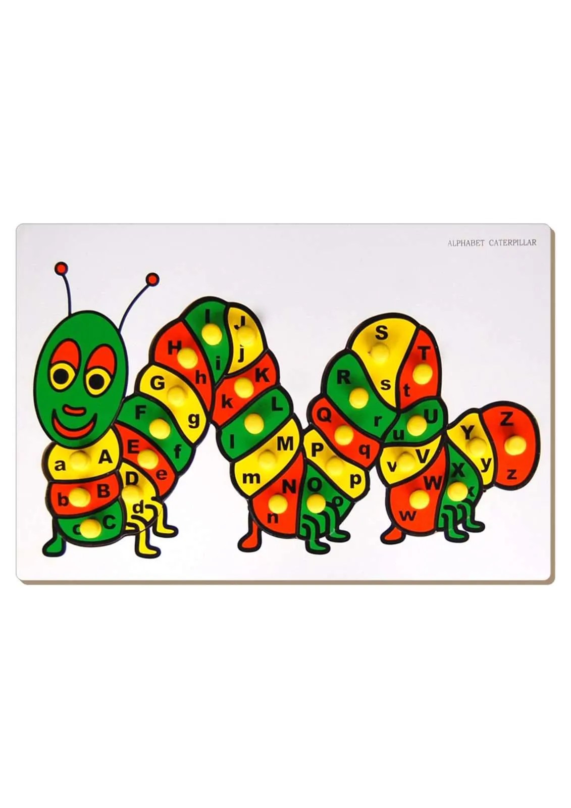 Age-36 Months - 3 Years Little Genius Alphabets Caterpillar Tray with Big Knob