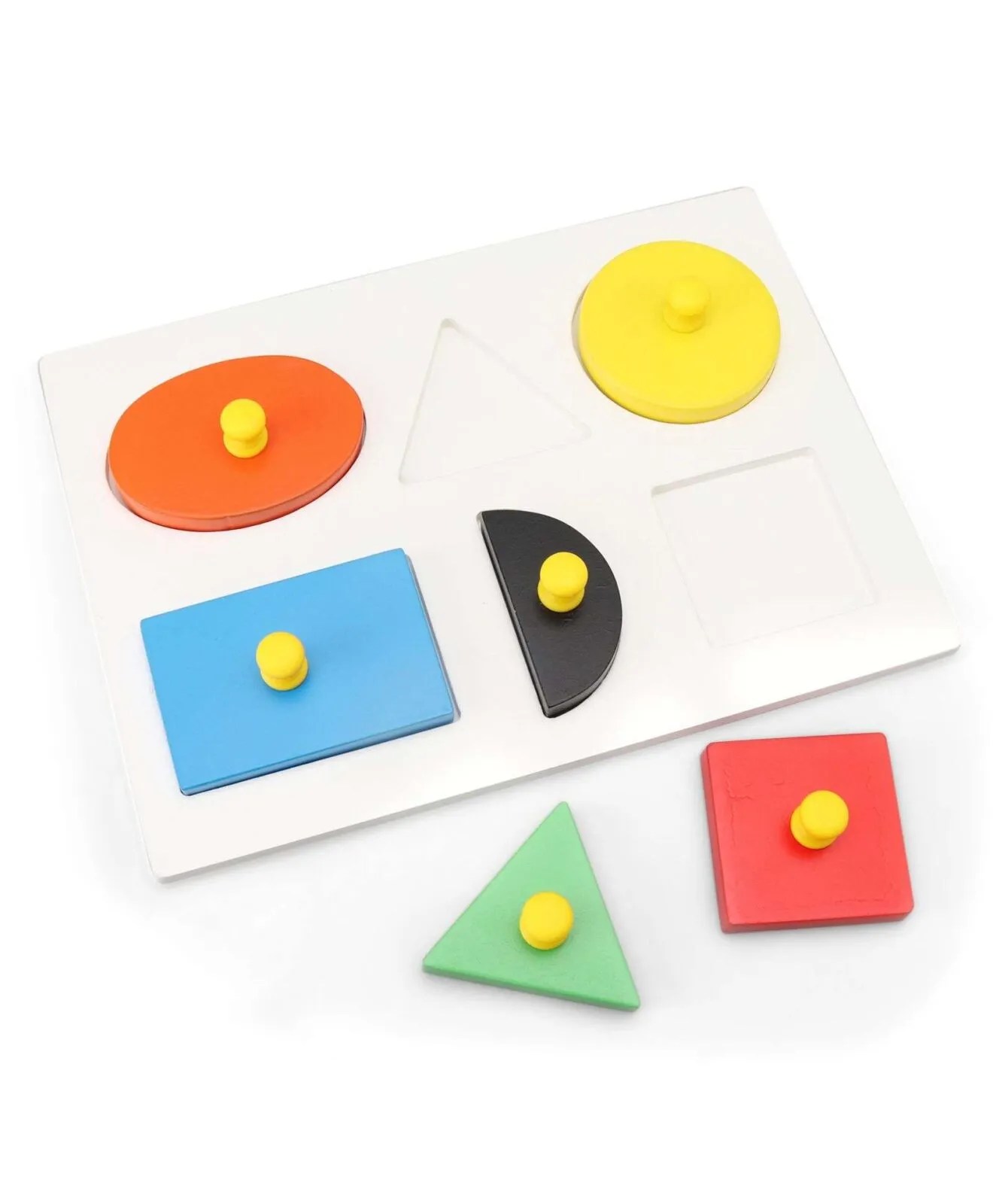 Alternative view of Age 3+ Little Genius Wood Raised Shape Tray with Big Knob