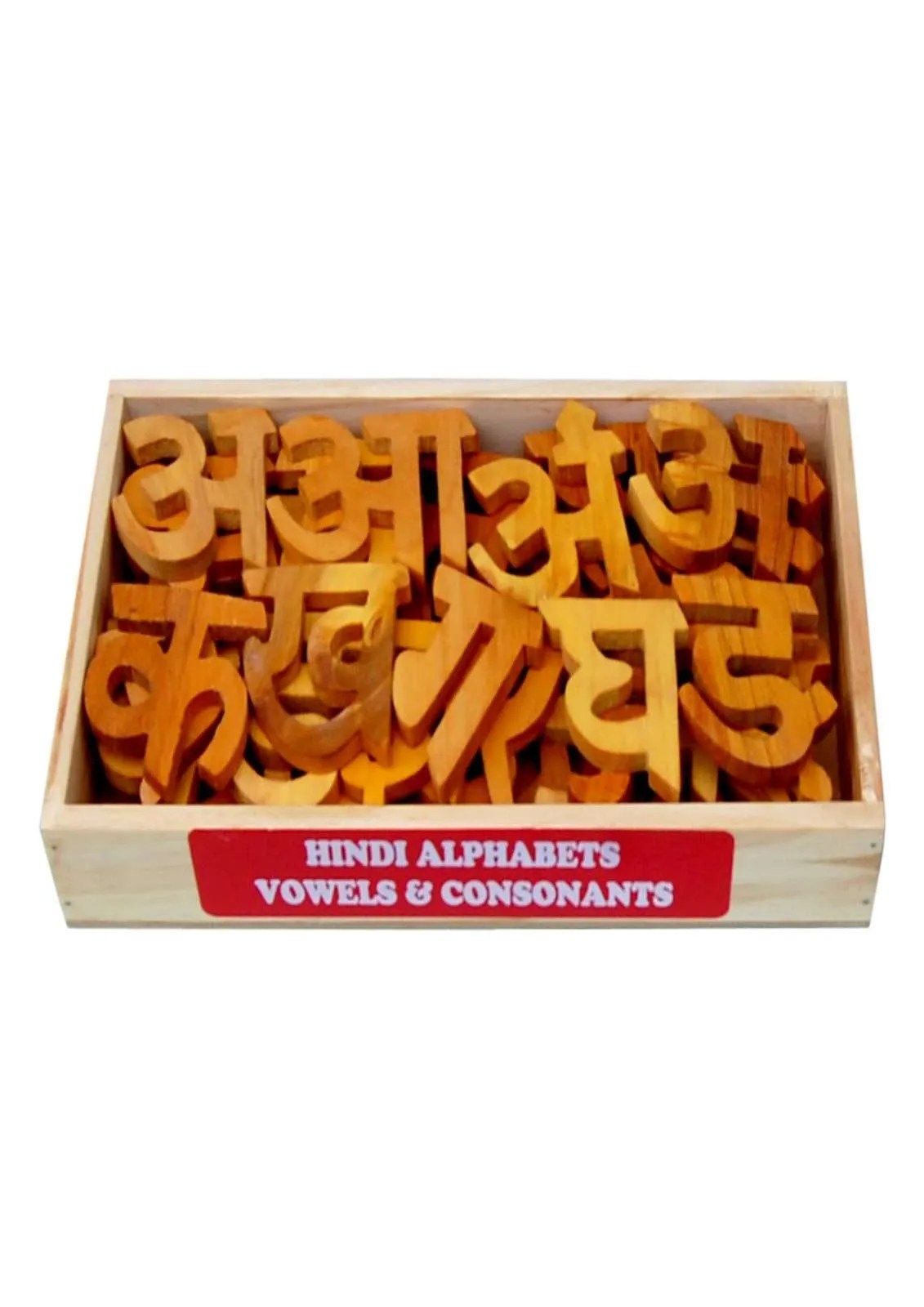 Little Genius Hindi Alphabets Vowels + Consonants-Coloured in Wooden Box