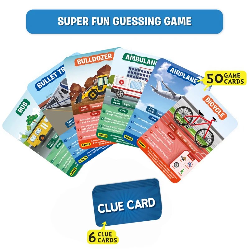 Alternative view of Age 6+ Skillmatics Guess in 10 Things That Go Card Game