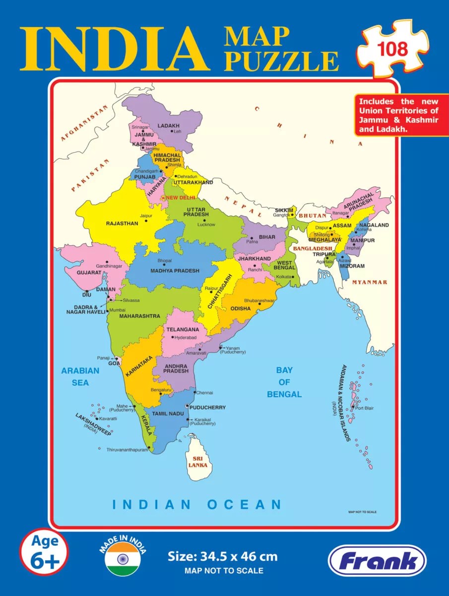 Frank India Map Puzzle (108 Pieces)