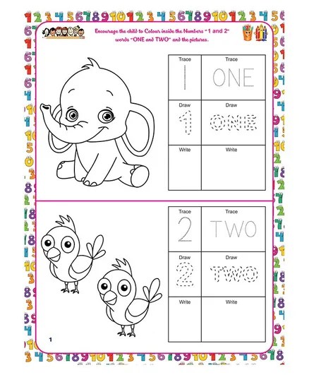Alternative view of Age 3+ Actonn Re-Writable Buddy Colour & Learn Number Book