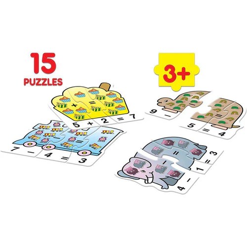 Alternative view of Age 3+ Frank Play Count Puzzle 75 Pieces, 15 Self-Correcting 3-Piece Puzzles