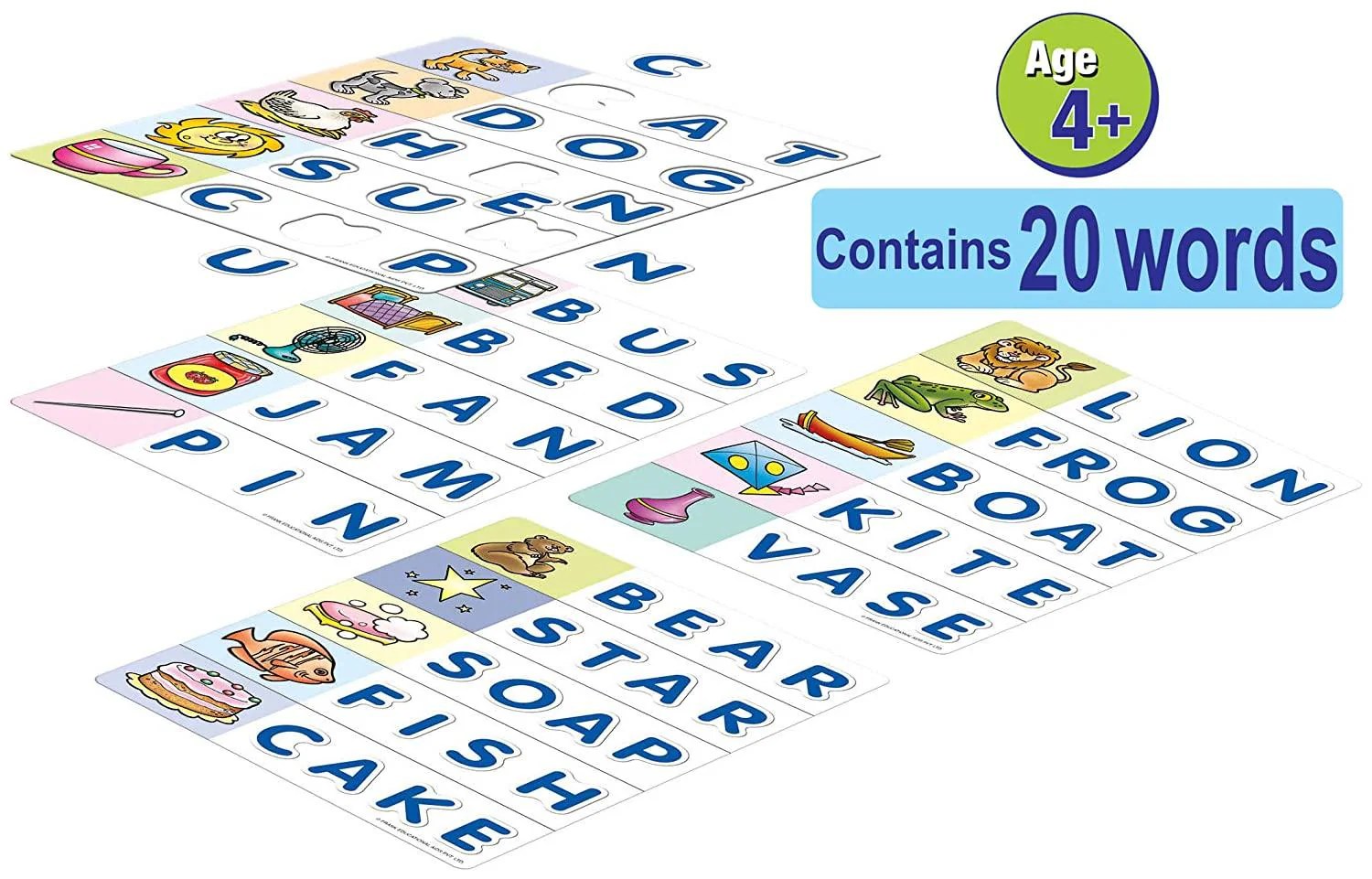 Alternative view of Age 4+ Frank Easy Spell Puzzle – 4 Puzzle Boards with 3 Letter Words Puzzles and 4 Letter Words Puzzles
