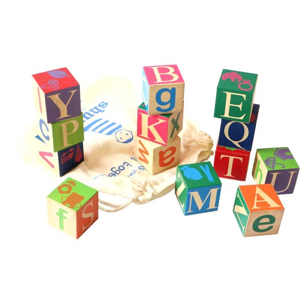 Age 2+ Shumee Wooden Alphabet Building Blocks
