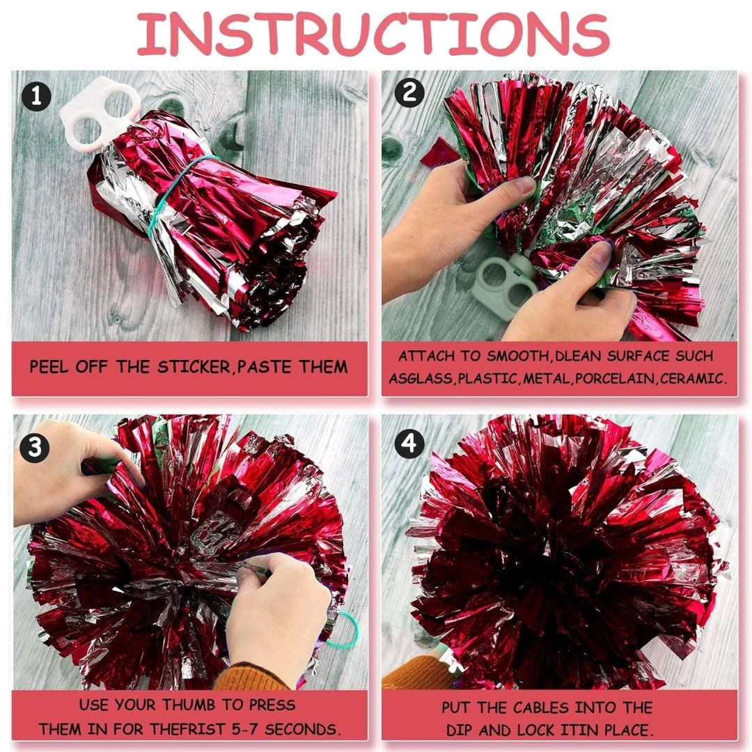 Age 3+ Gisco Cheerleading Pom Poms Set Of 6
