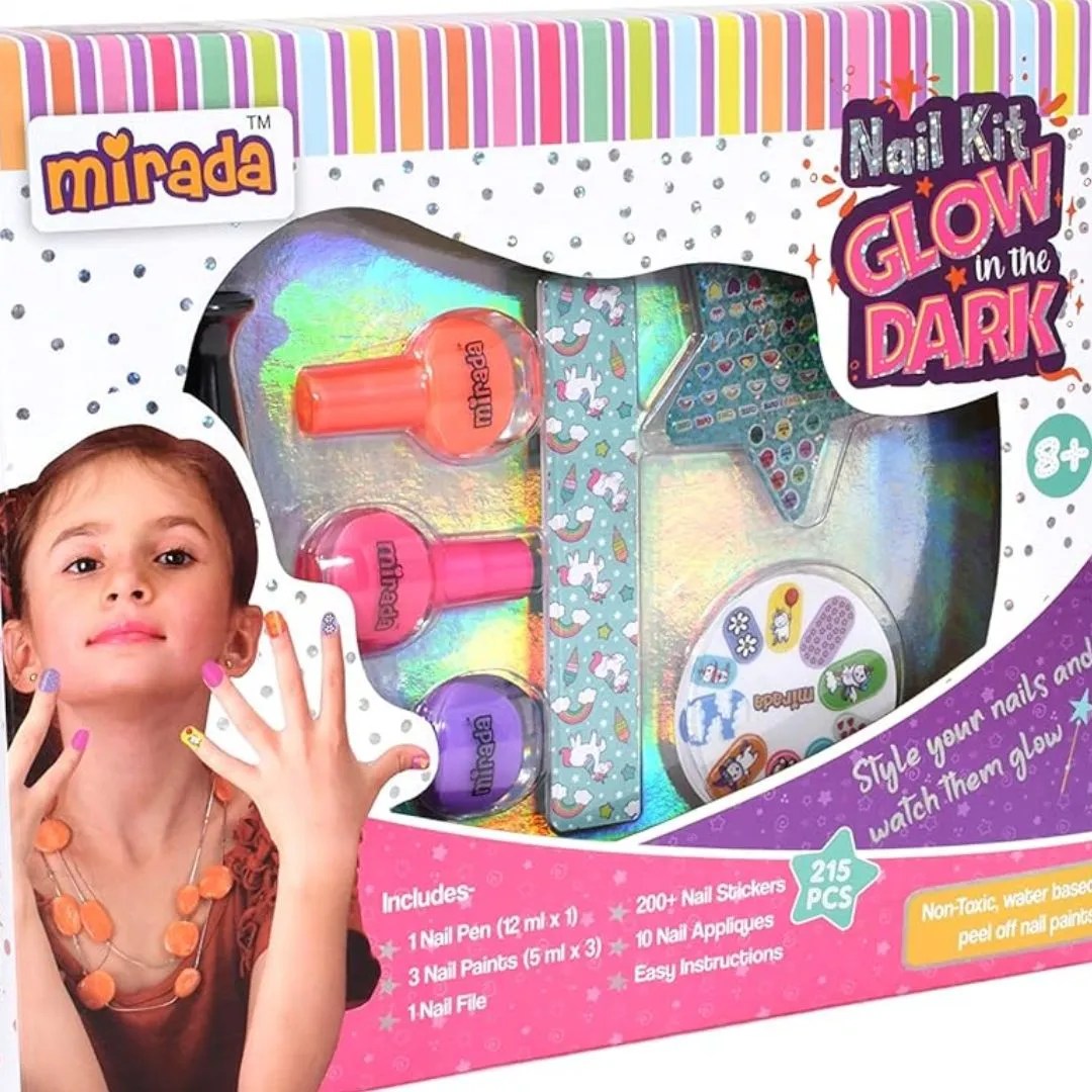 Age 6+ Mirada Nail Glow Dark Kit (Multi-color)