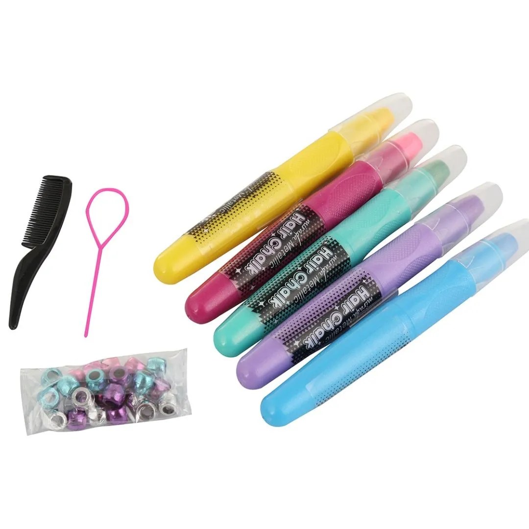 Age 6+ Mirada Metallic Hair Chalk Studio (Multi-color)
