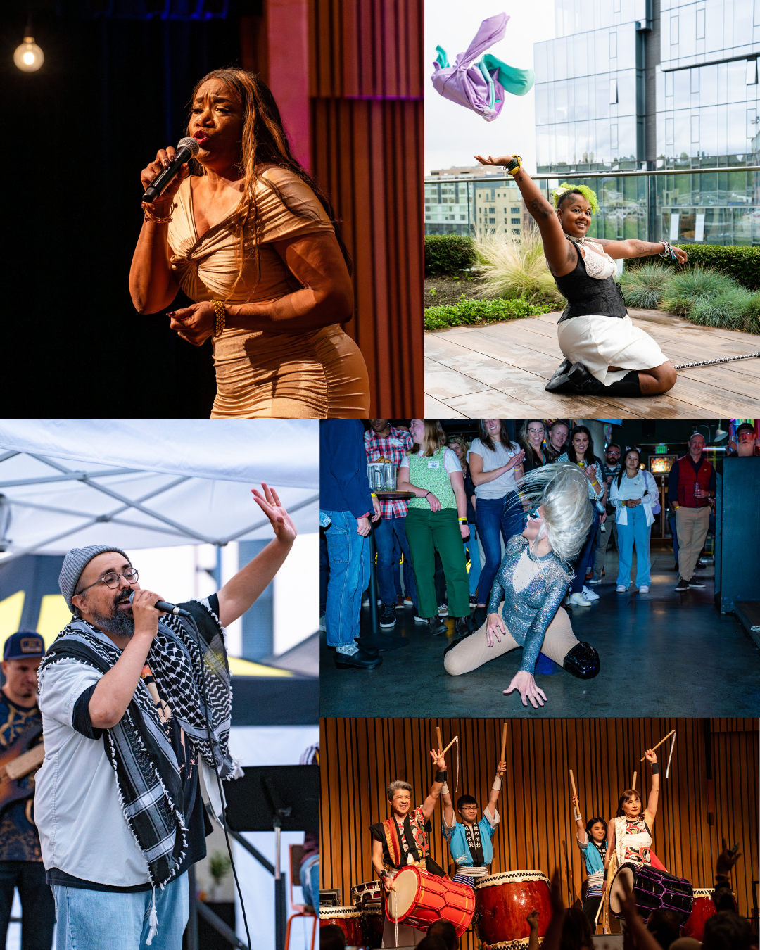 Collaged image of performance photography
