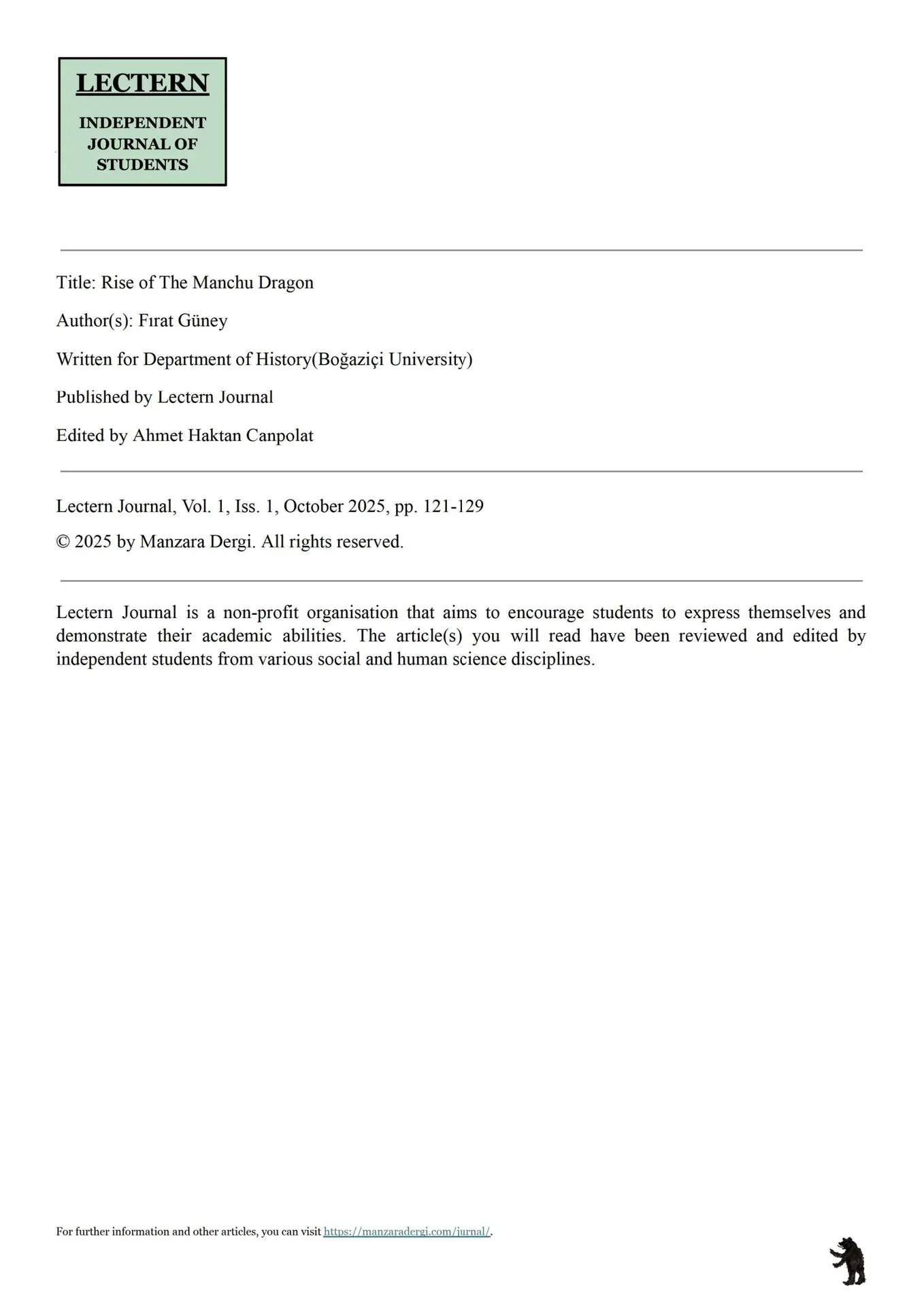 Rise of The Manchu Dragon