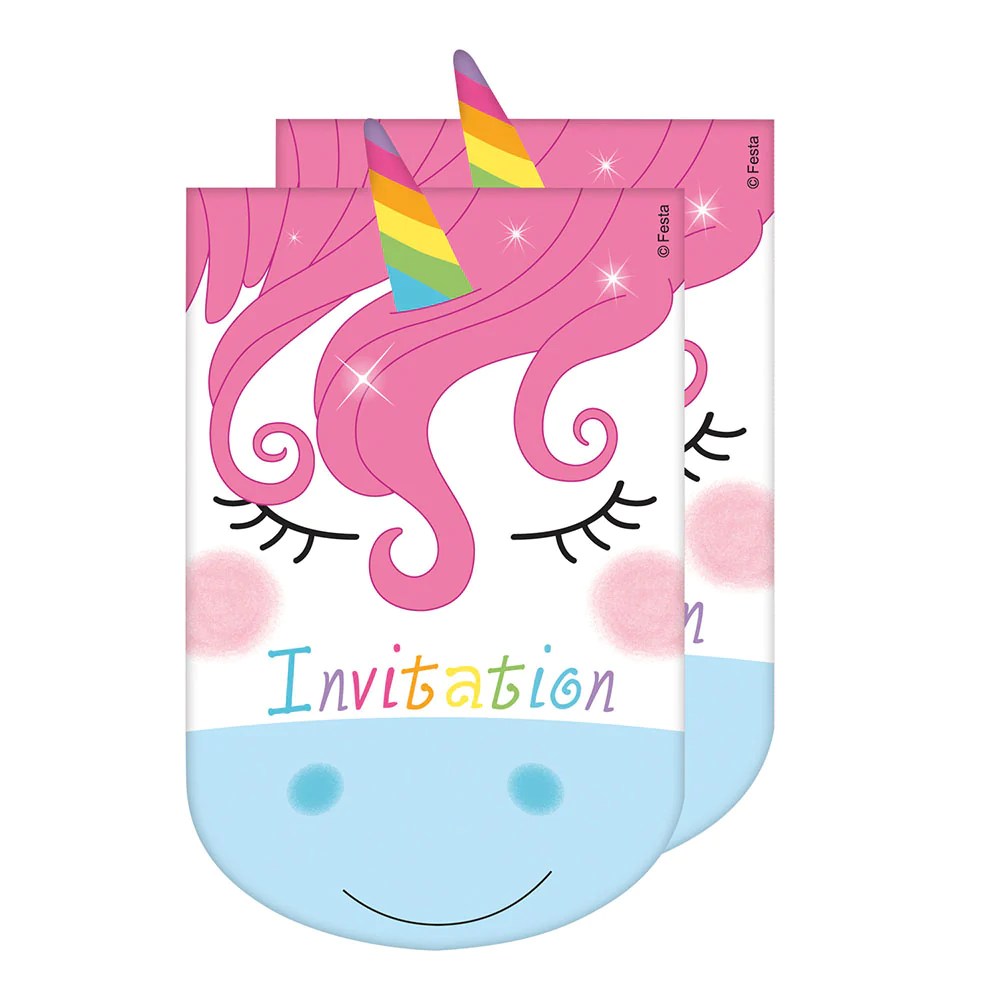 INVITACIONES X 6 UNICORNIO